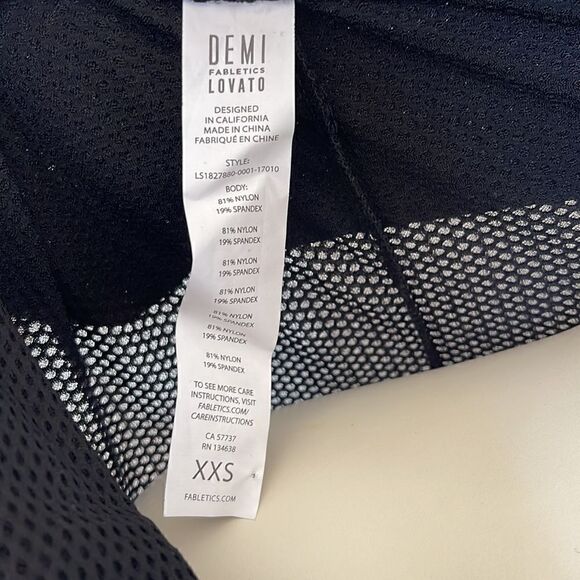 Fabletics Demi Lovato Annabelle off the shoulder  mesh Long sleeve top xxs - Picture 4 of 5